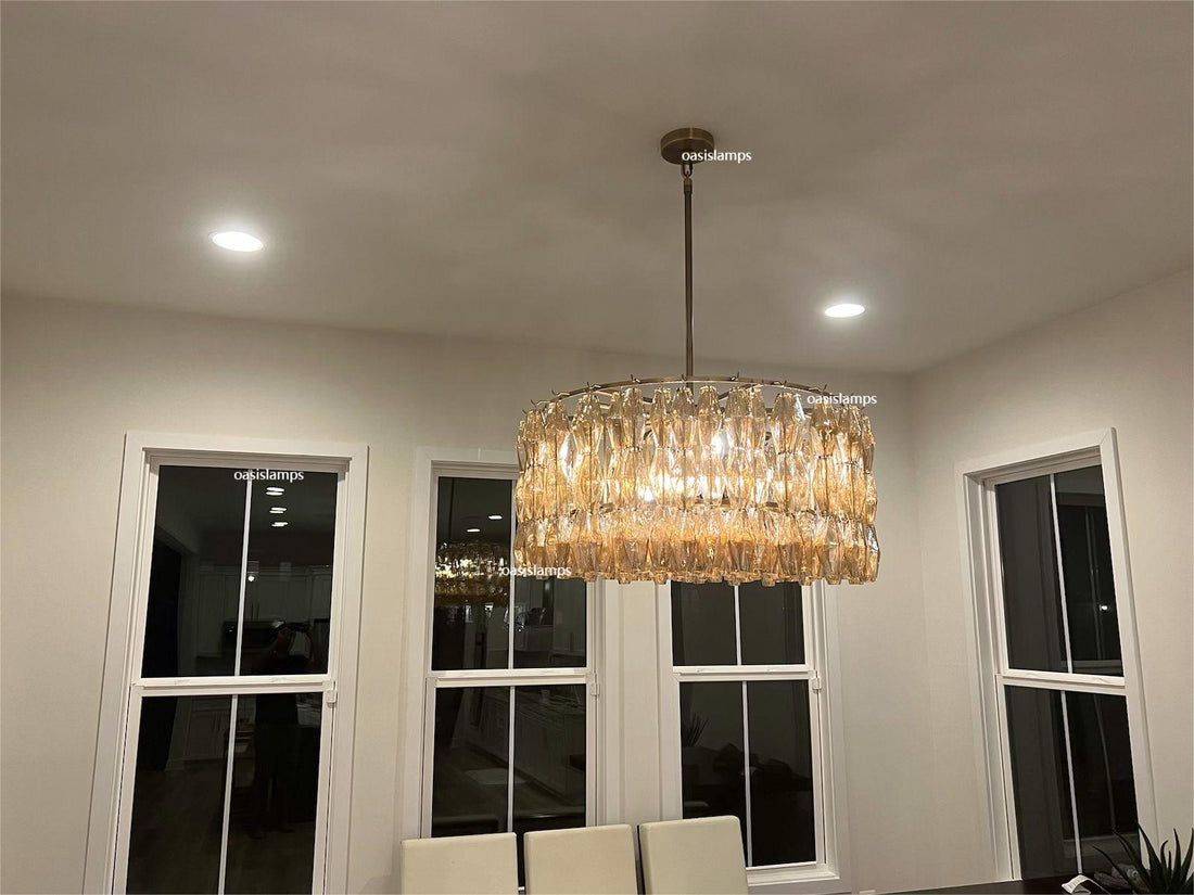 Chara Clear Glass Round Chandelier 37"