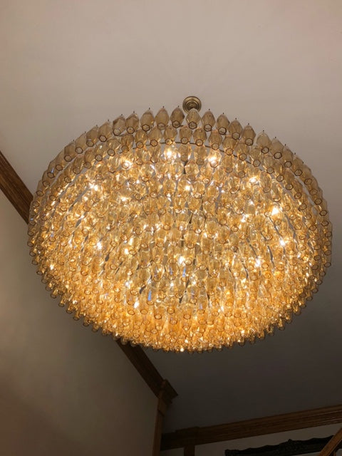 Chara Clear Glass Tiered Round Chandelier 62"