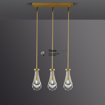 Raindrop Linear Chandelier 22" 3 Light