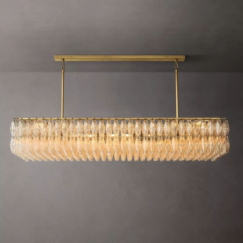 Chara Clear Glass Rectangular Chandelier 74"