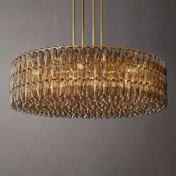 Chara Smoke Glass Round Chandelier 62"